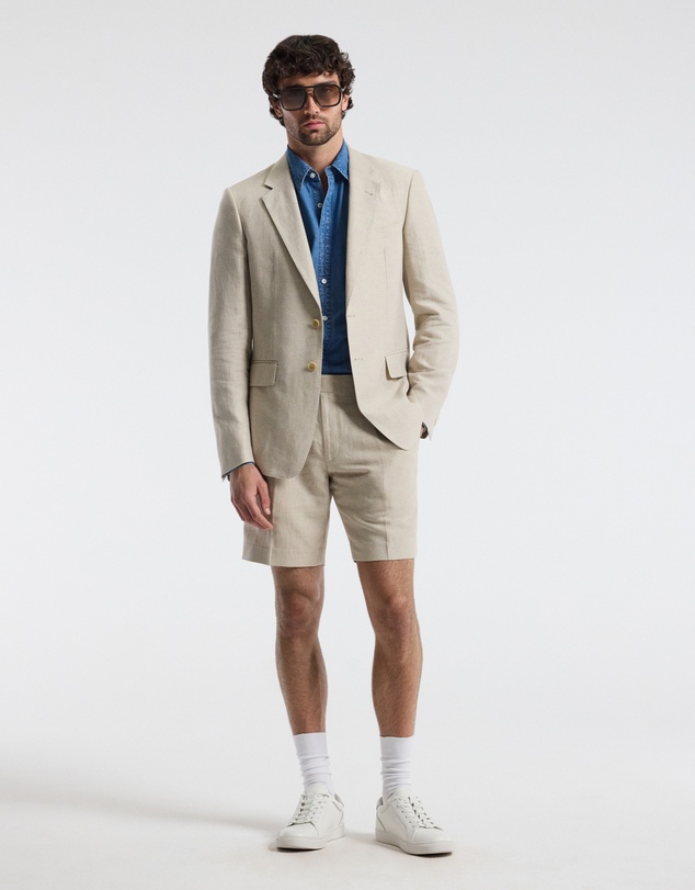 Calibre - Linen Cotton Twill Shorts Natural