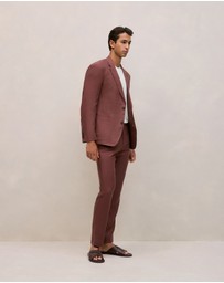 Trenery - Regular Fit Belgian Linen Blazer in Espresso