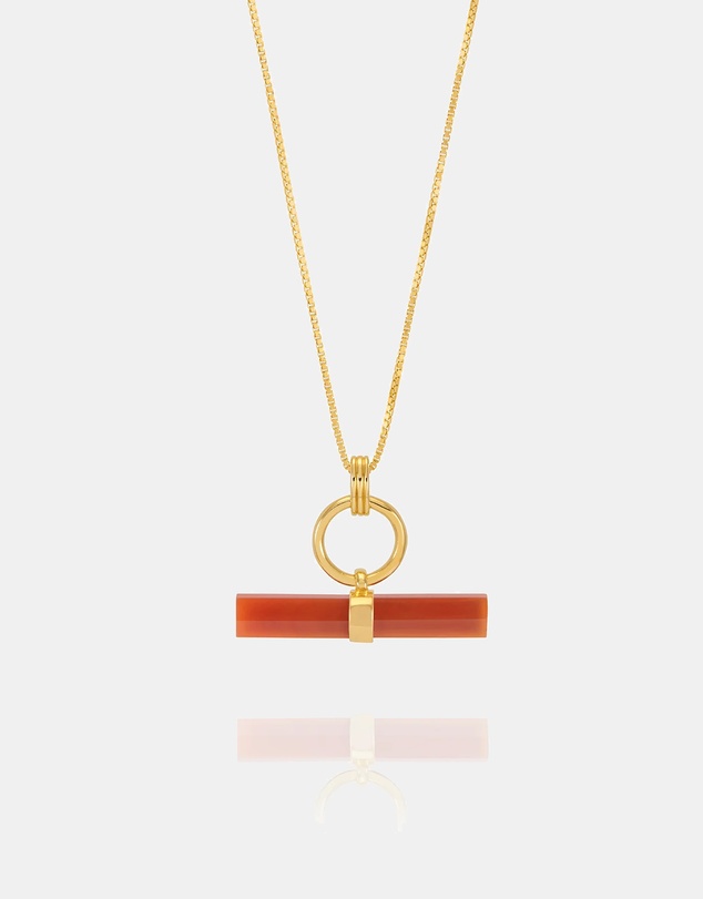 Rachel Jackson - Vitality Carnelian T-Bar Necklace