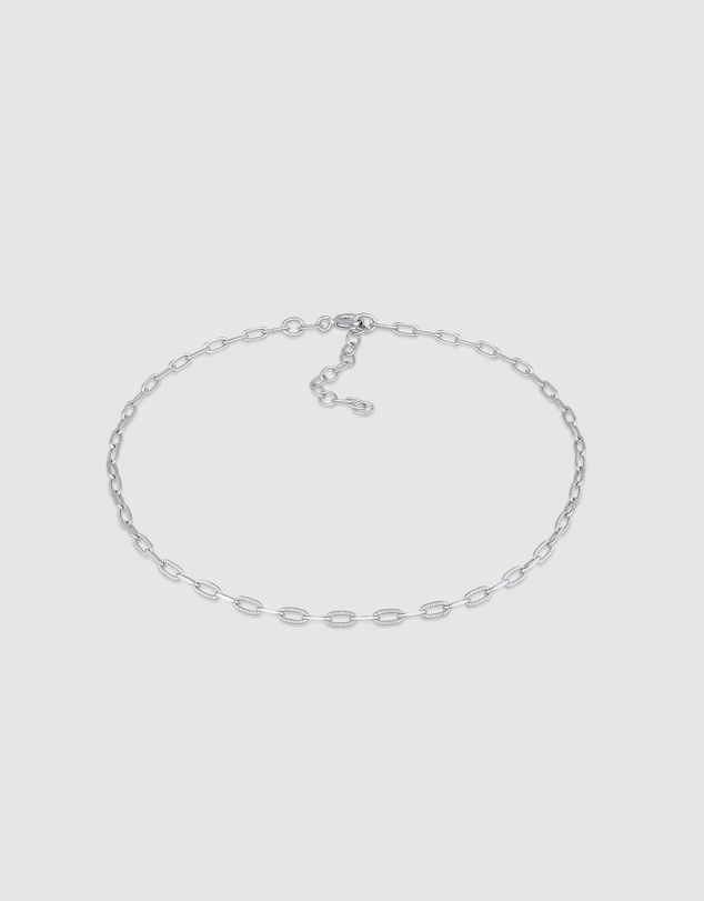 Elli Jewelry - Fancy Oval Chain Anklet in 925 Silver