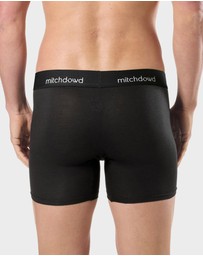 Mitch Dowd - Mens Stretch Cotton Comfort Long Leg Trunks 3 Pack - Black
