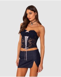 EDIKTED - Cinch Sheer Lace Corset