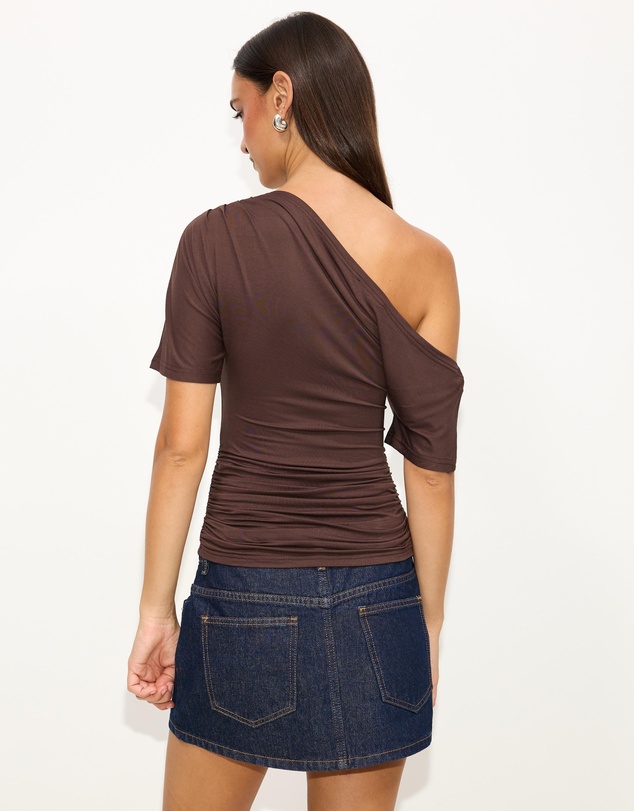 Dazie - Honey Asymmetrical Jersey Top