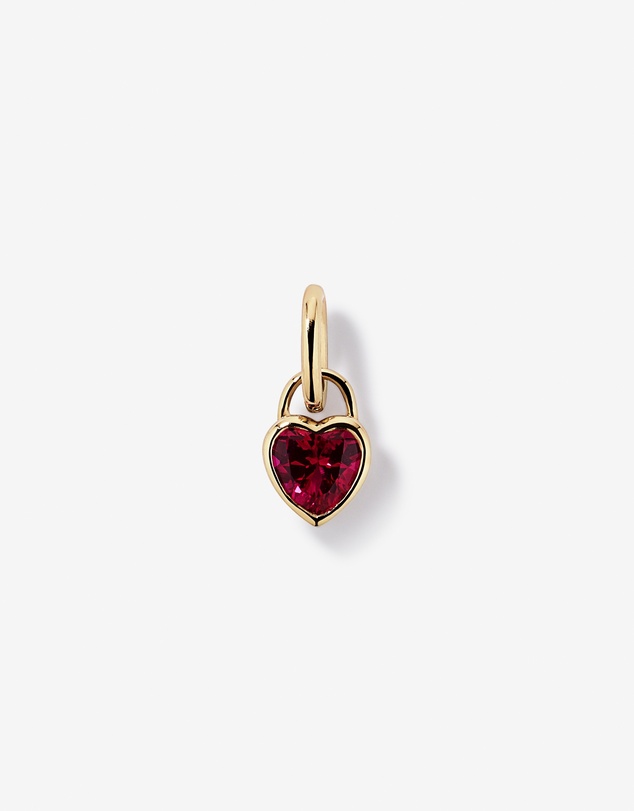 Michael Hill - Heart Created Ruby Bezel Pendant in 10kt Yellow Gold