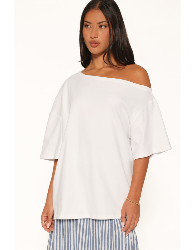 Petal & Pup - Rylan One Shoulder Tee - White