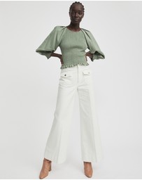 Witchery - Cotton Ramie Shirred Blouse