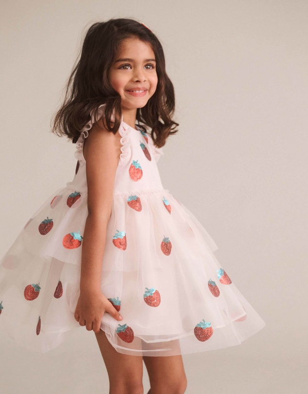 Huxbaby - Sequin Strawberry Tulle Dress