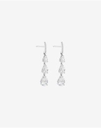Michael Hill - Pear Shape Cubic Zirconia Triple Drop Stud Earrings in Sterling Silver