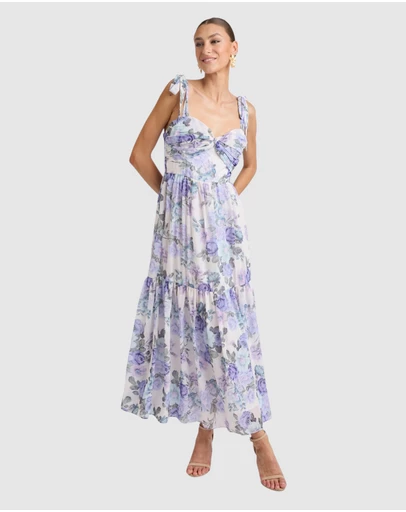Honey and Beau - Fluerina Twist Front Midi Dress