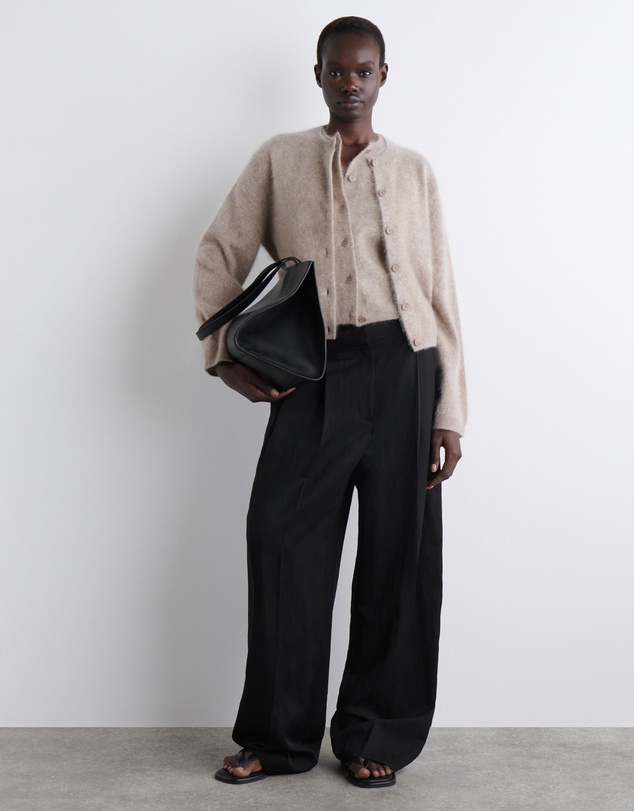 COS - Brushed-Cashmere Crew-Neck Cardigan