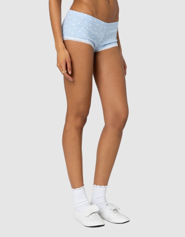 EDIKTED - Follow Ur Heart Printed Micro Shorts