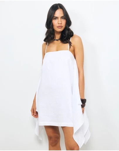 AERE - Vela Side Panel Linen Mini Dress
