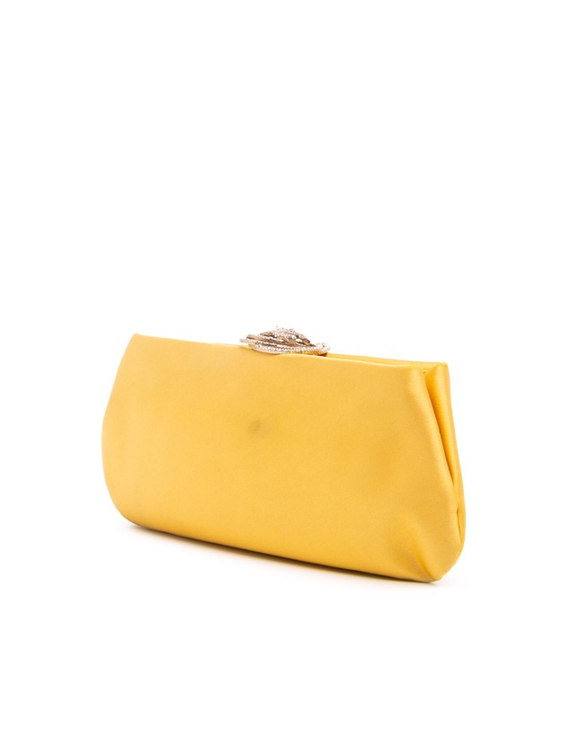 Pre-Loved by Azura Reborn - Pre-Loved Satin Crystal Camellia Evening Frame Clutch