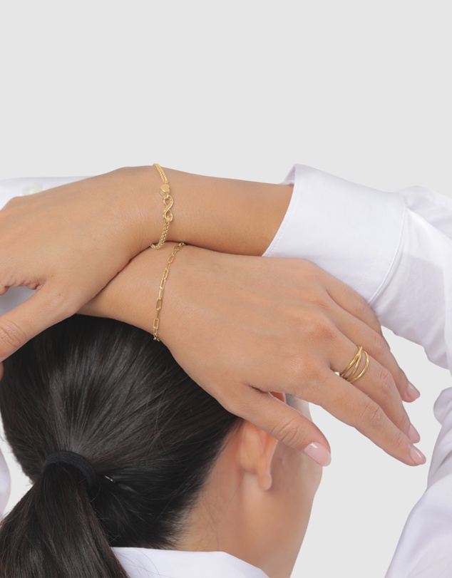Elli Jewelry - Bracelet Heart Infinity 925 Sterling Silver Gold-Plated