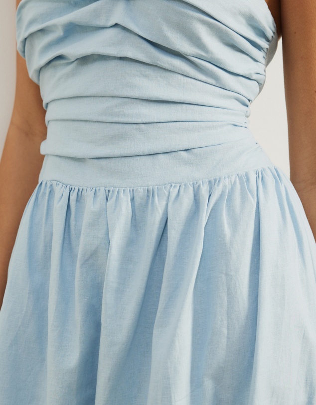 Atmos&Here - Laura Strapless Linen Blend Midi Dress