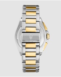 Maserati - Maserati Velocita 43mm Chrono Black Dial Two Tone Stainless Steel Strap Watch
