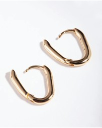 Lovisa - Gold Plated Sterling Silver Long Oval Huggie Earrings