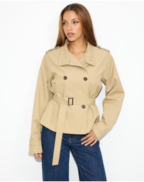 Dazie - Sloane Funnel Neck Cropped Trench