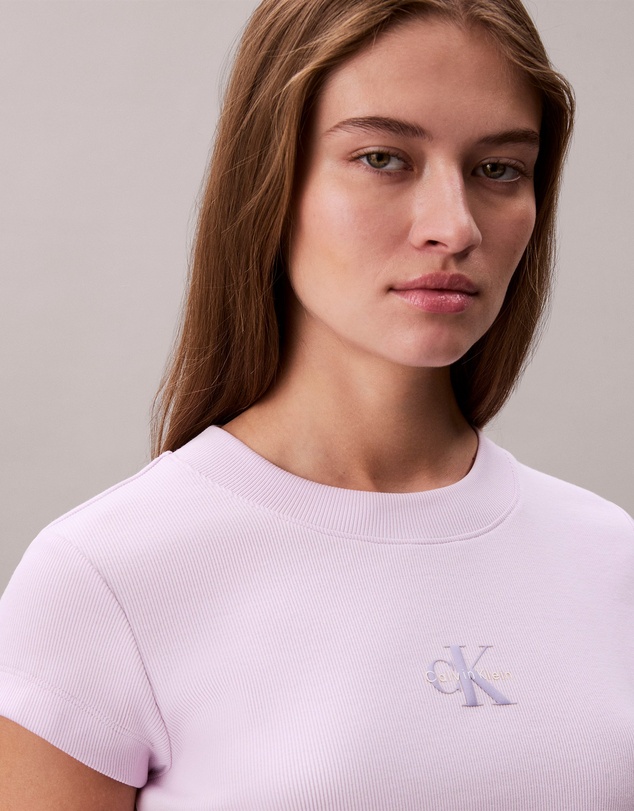 Calvin Klein Jeans - Monogram Logo Ribbed Baby Tee