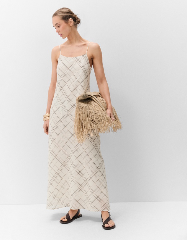 UNISON - Ramie Check Slip Dress