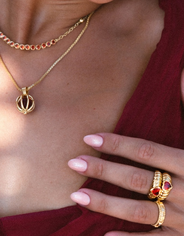 Mountain & Moon - IVY Necklace Garnet CZ