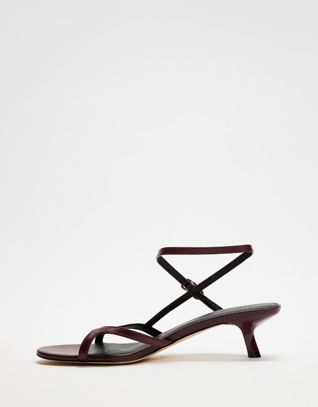 Atmos&Here - Aria Kitten Heel Strappy Leather Sandals
