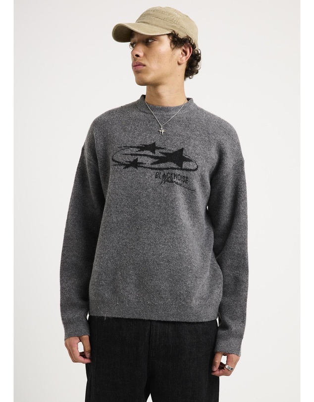 Black Noise White Rain - Rapture Knit Crew Jumper