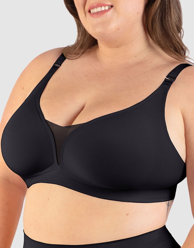 B Free Intimate Apparel - Invisible Mesh Comfort Padded Bra (C-D-DD-E-F-G) Cup