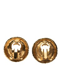 Pre-Loved by Azura Reborn - Pre-Loved Gold Plated Rhinestone Round Clip On Earrings