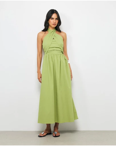 AERE - Ziva Halter Midi Dress