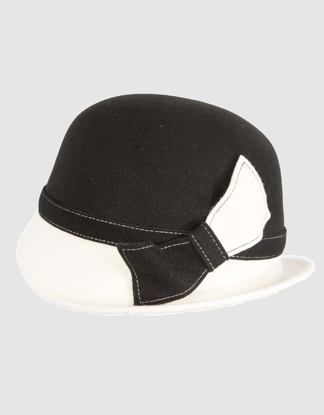 Max Alexander - Winter Felt Cream/Black Cloche Hat