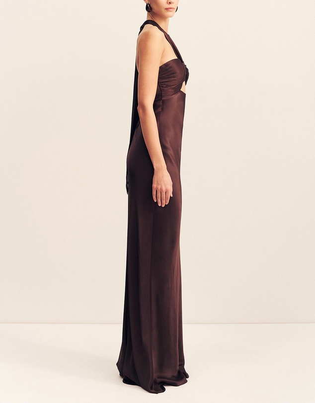 Shona Joy - La Lune Ruched Halter Maxi Dress
