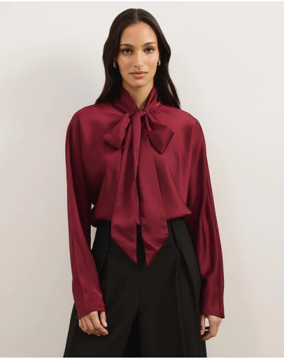 Atmos&Here - Caliah Satin Scarf Top