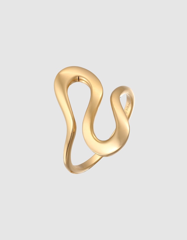 Elli Jewelry - Ring Spiral 925 Sterling Silver Gold Plated