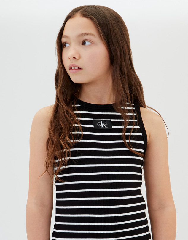 Calvin Klein Jeans - Girls Ribbed Stripe Tank Dress