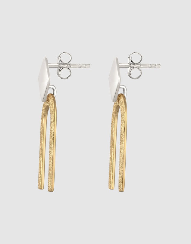 Elli Jewelry - Bicolour Geometric Stud Earrings in 925 Silver