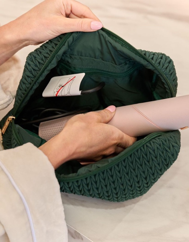Sky Gazer - Luxe Quilted Make-Up & Toiletry Bag Set (Hunter Green)