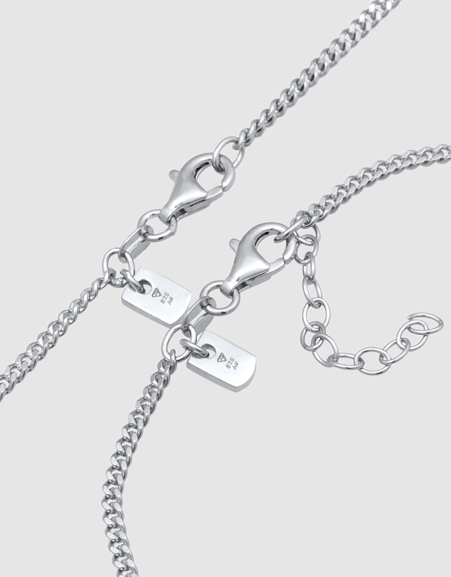 Kuzzoi - ICONIC EXCLUSIVE - Curb Chain Necklace and Bracelet Set in 925 Sterling Silver