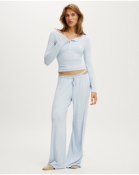 Cotton On Body - Super Soft Boat Neck Henley Long Sleeve Top