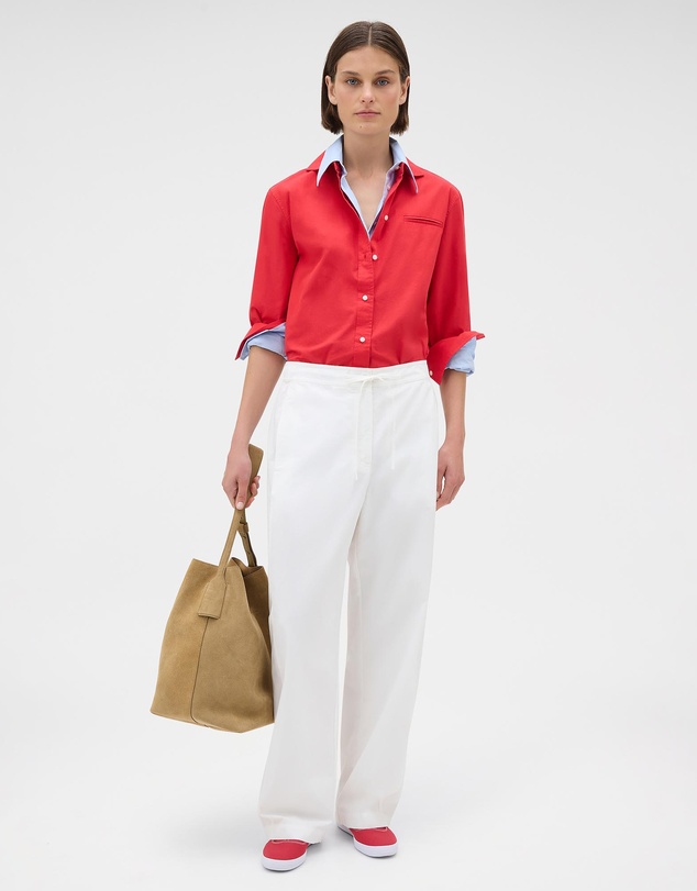 Oroton - Barrel Leg Cotton Pants