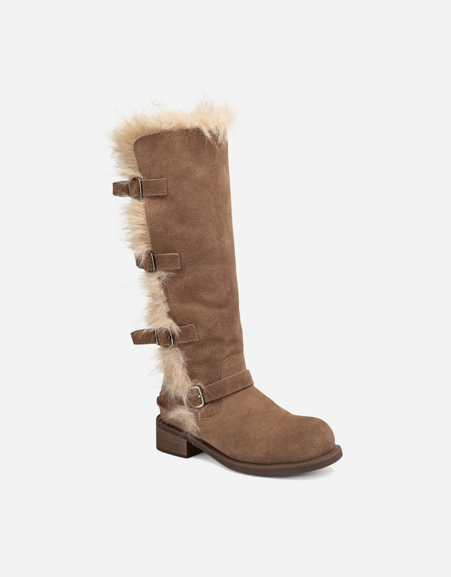 Ozwear Connection Uggs - UGG Fur Trim Buckle Long Boot