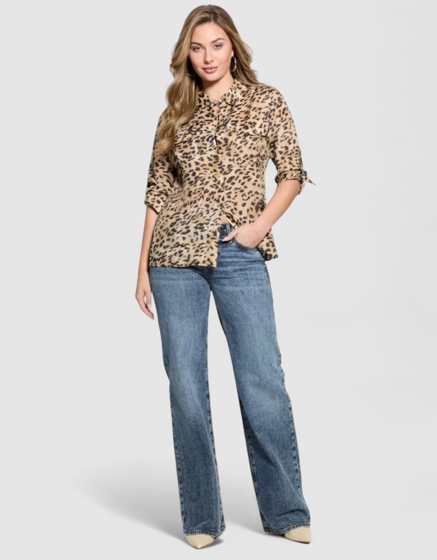 GUESS - Cheetah Print Enora Equipment Shirt