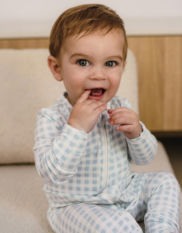 Kynd Baby - Day Or Night Onesie in Blue Gingham