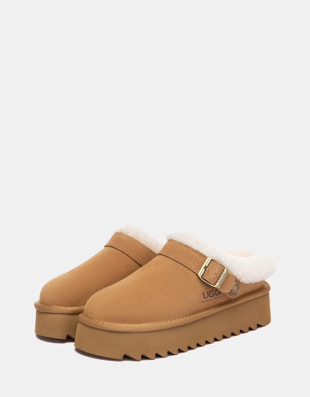 EVERAU - Australian Shepherd Ugg Pulsey Platform Cow Suede Upper House Shoes