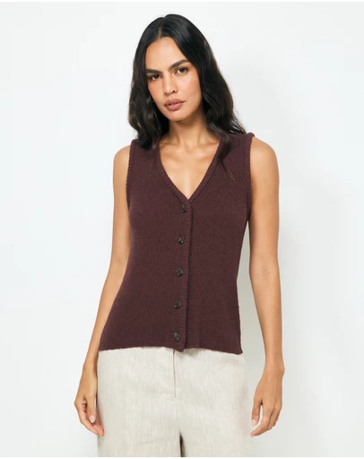 AERE - Lori Organic Cotton Knit Vest
