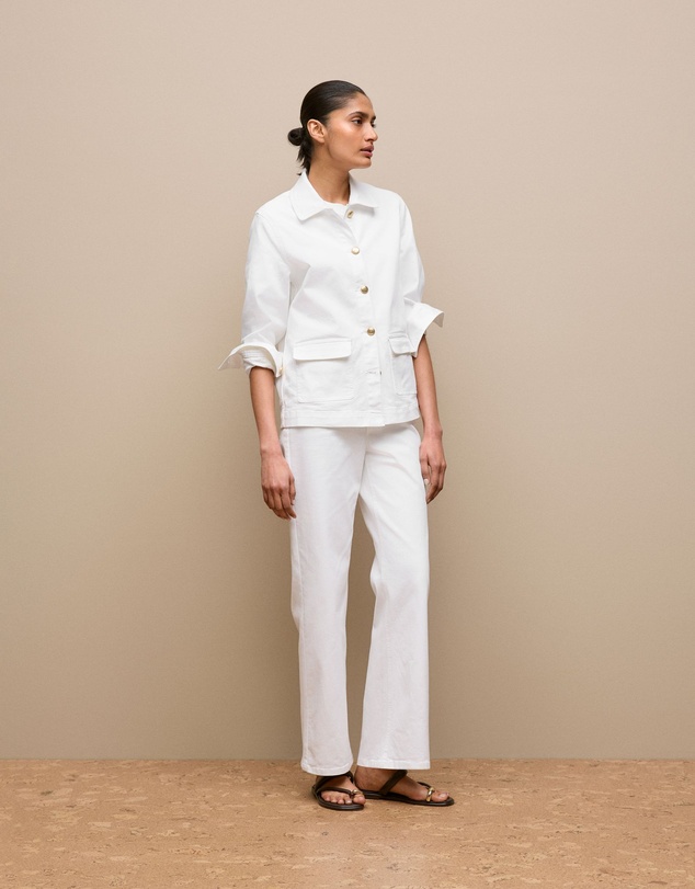 Trenery - Pocket Detail Denim Jacket in White