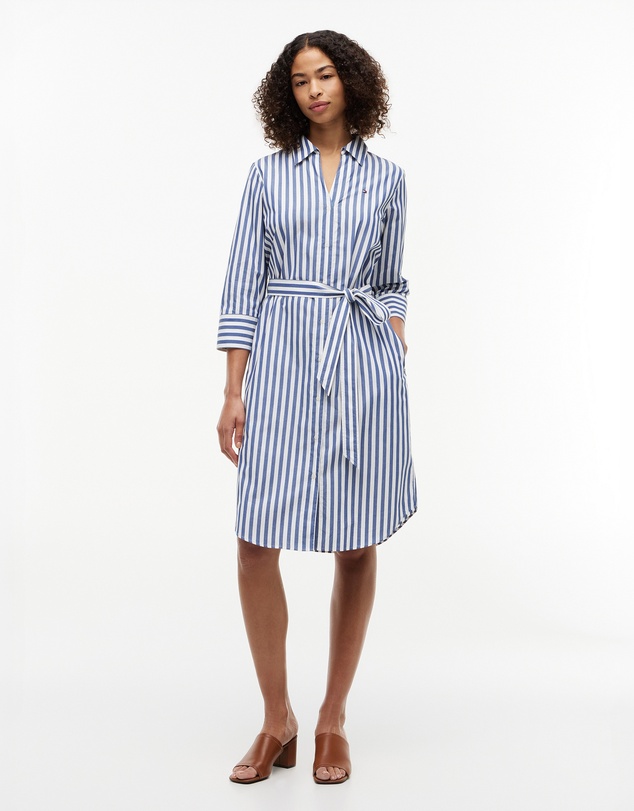 Tommy Hilfiger - Belted Relaxed Midi Shirt Dress