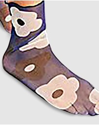 High Heel Jungle - Retro Dark Flower Socks