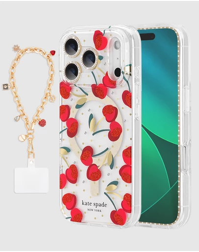 Kate Spade - Kate Spade Cherry Dot MagSafe Charm Bundle for iPhone 17 Pro Max