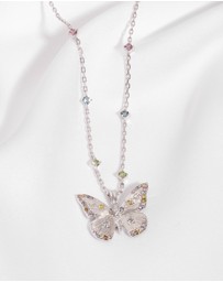 Wanderlust + Co - Butterfly Rainbow & Silver Necklace